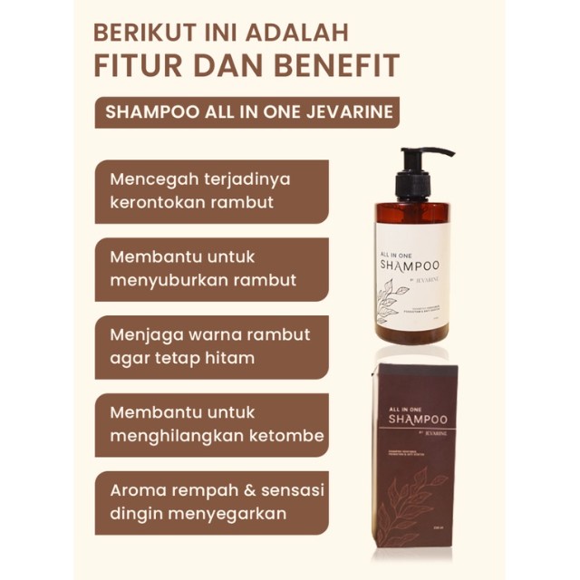 Shampoo Jevarine All In One Shampoo Anti Rontok Penghitam Rambut Penyubur Rambut (Garansi Uang Kembali Jika Produk Palsu)