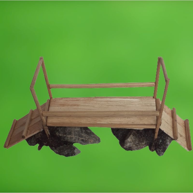 miniatur jembatan tangga aquascape aquarium