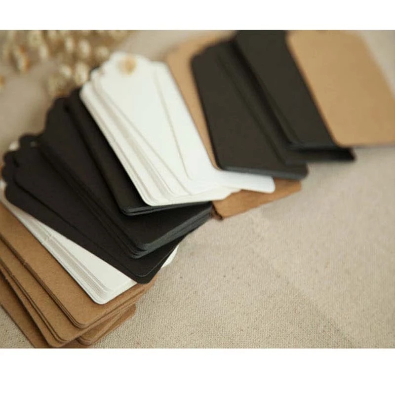 100pcs/lot Blank Hanging Labels 9x4.5cm Kraft Paper Material For Decoration