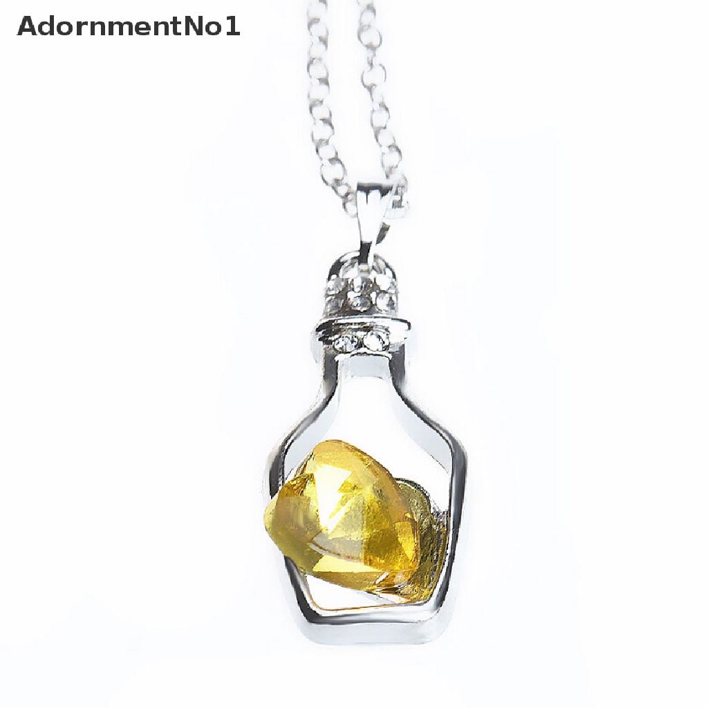 (AdornmentNo1) Kalung Rantai Dengan Liontin Botol Motif Hati Untuk Wanita