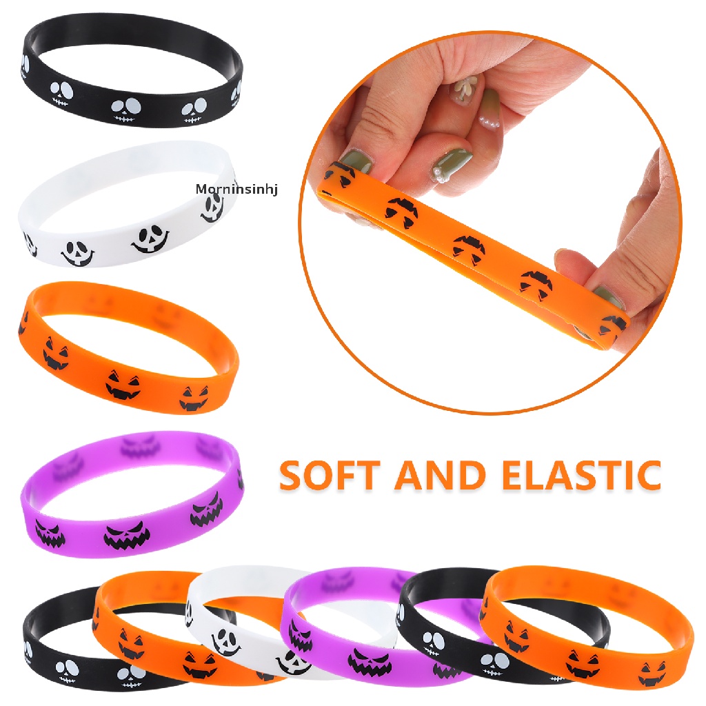 24 Pcs Gelang Karet Desain Kerangka Untuk Halloween