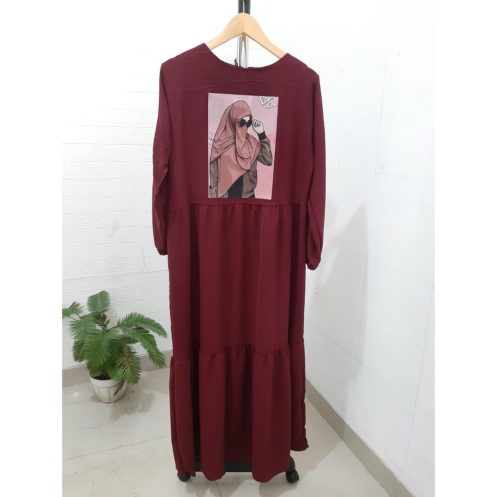 GAMIS WANITA SORAYA DRESS WANITA GAMIS BAHAN CRINKLE APLIKASI SABLON GAMIS CRINKLE WANITA TERBARU 2023 KEKINIAN / DRESS WANITA APLIKASI SABLON / MAXI DRESS JUMBO LENGAN PANJANG / BAJU MUSLIM WANITA MODERN