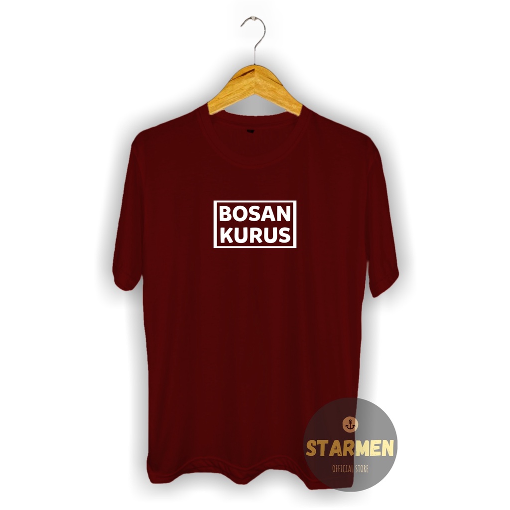 Kaos Distro Pria T-Shirt Motif Kata Kata BOSAN KURUS