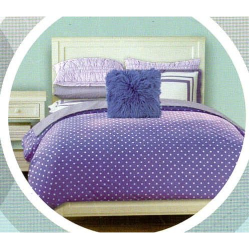 NEW Sprei Katun Jaxine Polkadot Ungu Muda Single 120x200x20