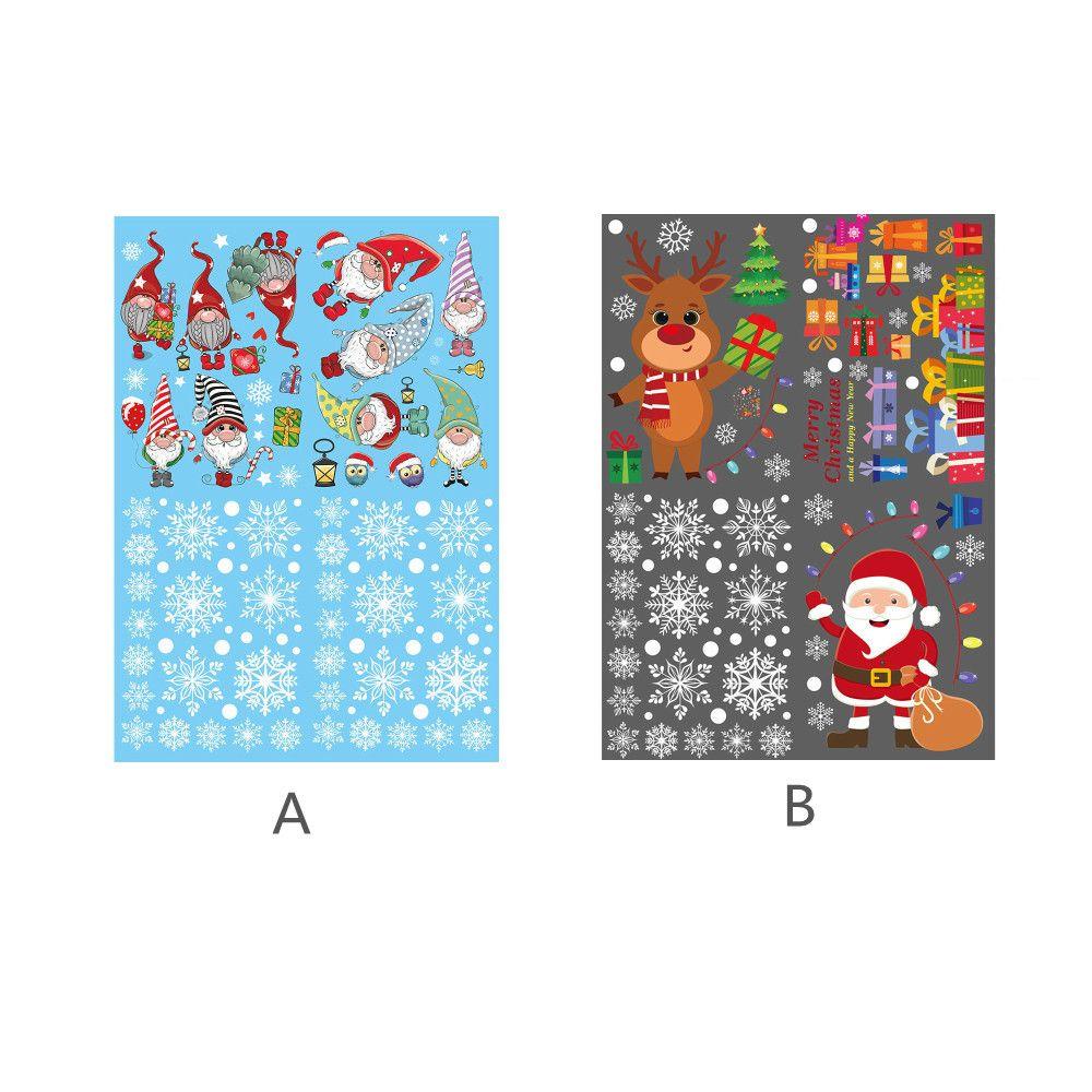 Top Natal Ornamen Sticker Stiker Dinding Seni Decal Removable Santa Claus Xmas PVC Stiker