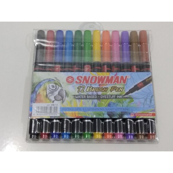 

SNOWMAN Brush Pen 12 Warna