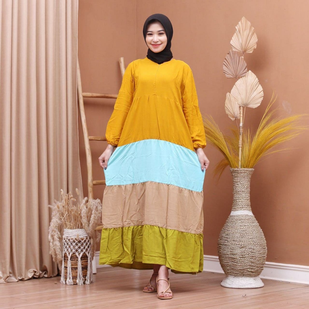 LONGDRESS NADIA | DASTER POLOS RAINBOW | DASTER ARAB RAYON | RAYON GRADE A+ | DASTER MURAH KEKINIAN