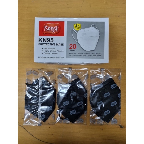 Masker SENSI KN95 PROTECTIVE MASK 6Ply isi 20pc / SENSI KN 95 original  Masker 5 PLY MURAH