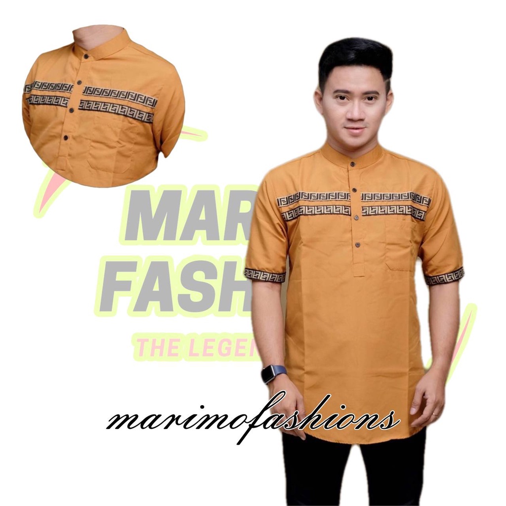 Baju Koko Kurta Pria Dewasa Lengan Pendek Material Catton Adem Serap Keringat