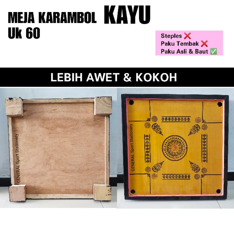 Meja Karambol KAYU Uk 60