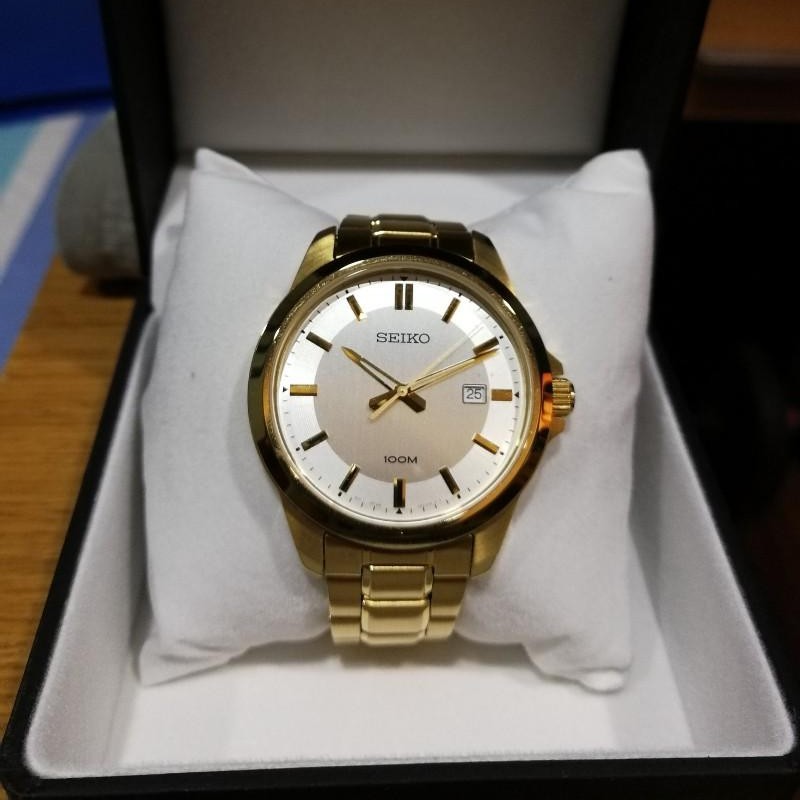 Seiko Classic SUR248P1 Quartz Gold Polished - Jam Tangan Pria SUR248