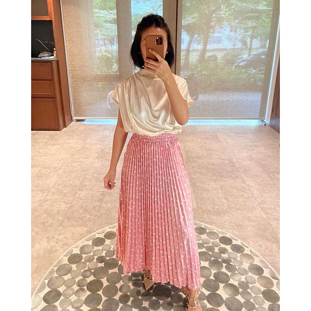 Rok Plisket Motif Chamomile // Rok Flisket Motif Bunga Bunga //  Rok Motif Viral Plisket OOTD // ROK