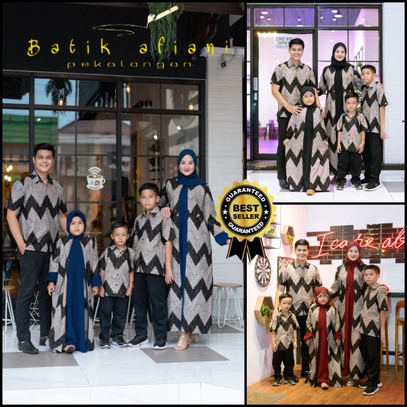 TERBARU BISA PISAH Batik Couple Keluarga Sania ruffle ori ndoro jowi TERMURAH Motif Zigzag