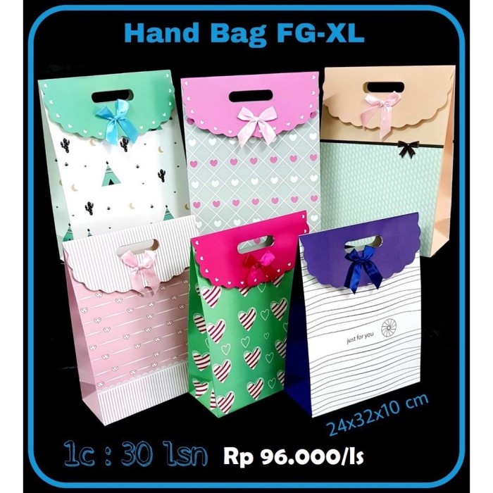 

NEW Hand Bag /Paper Bag/ Goodie Bag/ Tas Kado cantik berpita XL (24x32x10)