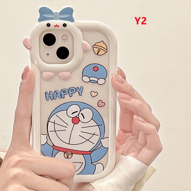 Case OPPO A17 A7 A7 A5S A12 A15 A16 A57 A5 A15s A55 A54 A3S A12E A53 A74 A95 A16K A16E A52 A17K A92 A96 A76 Reno 5 5F 4F A9 A31 A16s Hello Kitty Doraemon Bow-knot Monster Kecil Cover