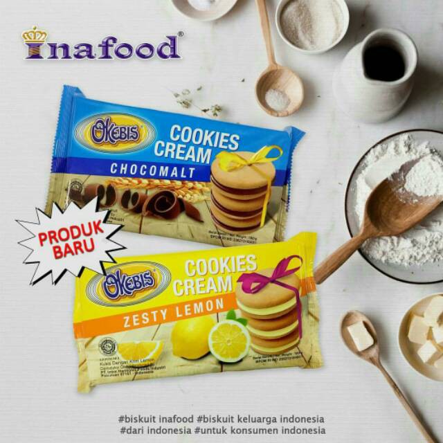 

Okebis Cream Cookies Zesty Lemon 180gr - Kukis Dengan Krim Lemon