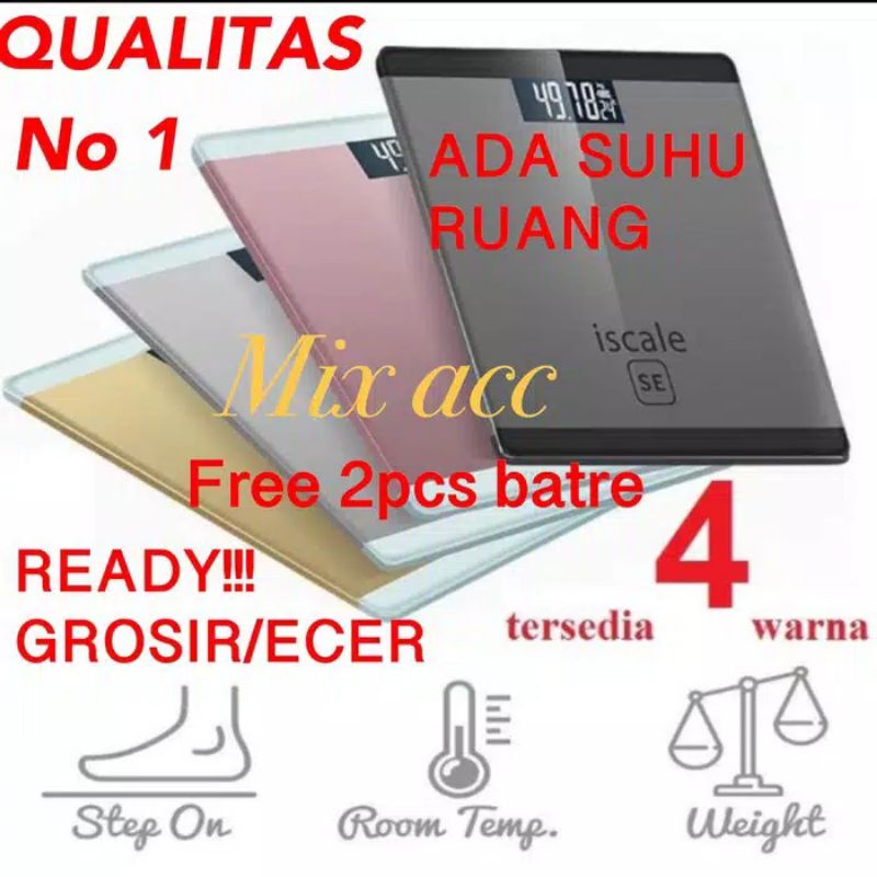 Timbangan Badan Digital Indikator Iscale SE Kaca Elektrik