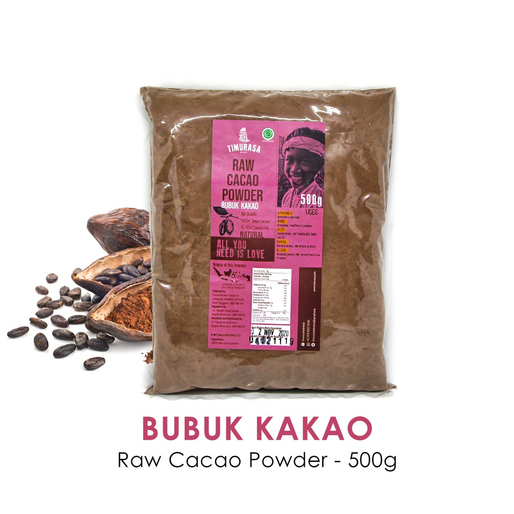 Bubuk Cokelat Timurasa - Raw Cacao Powder 500g Asli kakao