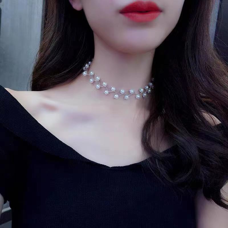 Mutiara rantai klavikula kalung wanita choker  kerah neckband