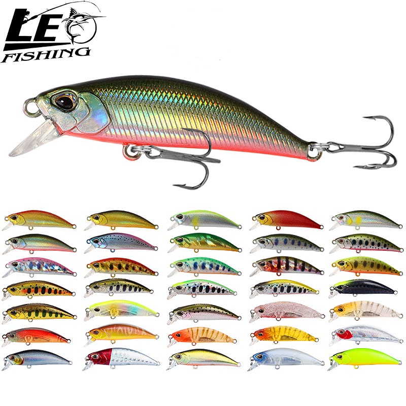 Umpan Pancing Ikan Minnow 3D 35 Warna 5g / 5cm Bahan Plastik Dengan 2 Kail UMPAN PANCING TERLARIS