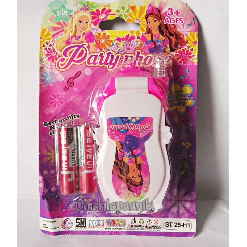 Mainan HP/ Mainan Handphone Lipat Barbie Princes Girl/ HP Mainan Barbie Include Batre