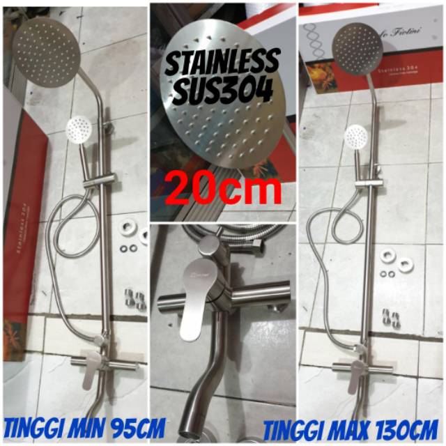 Shower tiang set coulomn carlo fiotini 6222 stainless SUS304 panas dingin PROMO