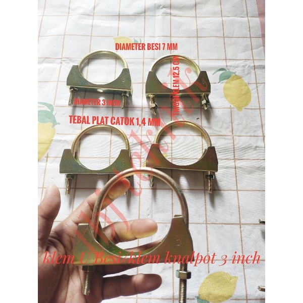 Promo  Klem U Pipa Besi/ Klem Knalpot/Klem Setrok 3 Inch