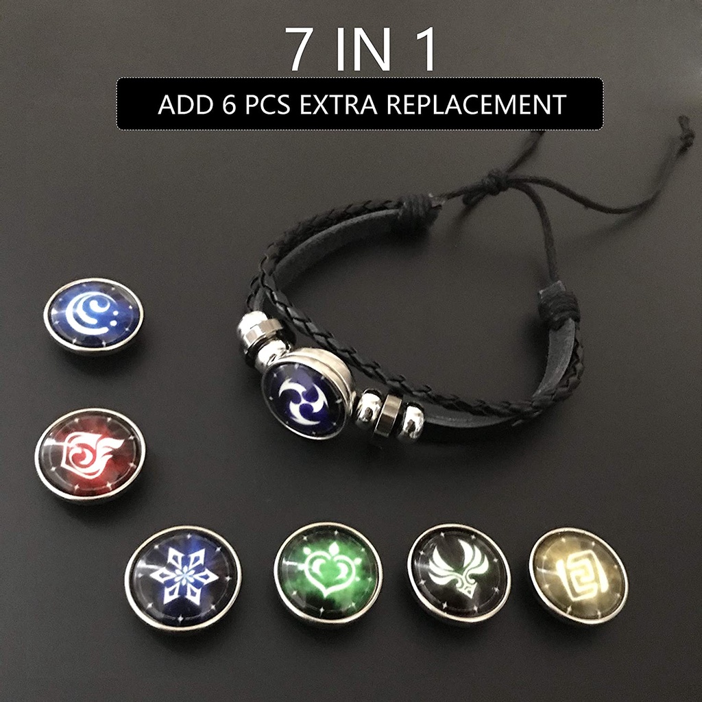 Gelang Tangan Desain Mata Dewa Thunder Fire Rock Ice Element Untuk Cosplay