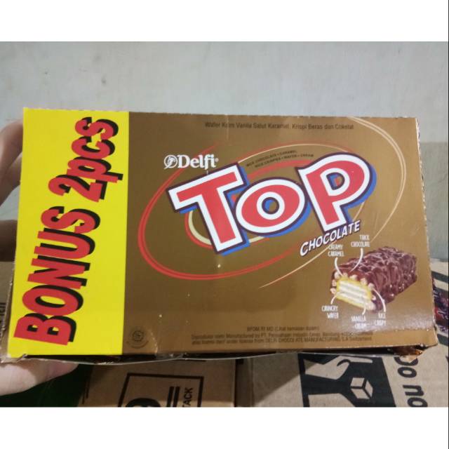 

Delfi top chocolate 1 box isi 24 pcs bonus 2 pcs