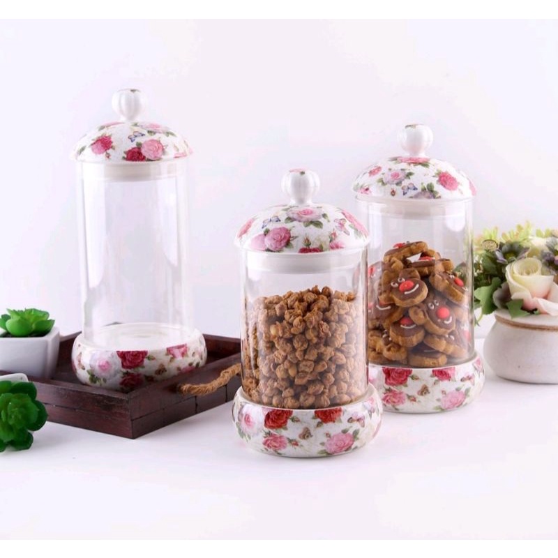 Capodimonte Toples set kaca/Penutup keramik Shabby chic