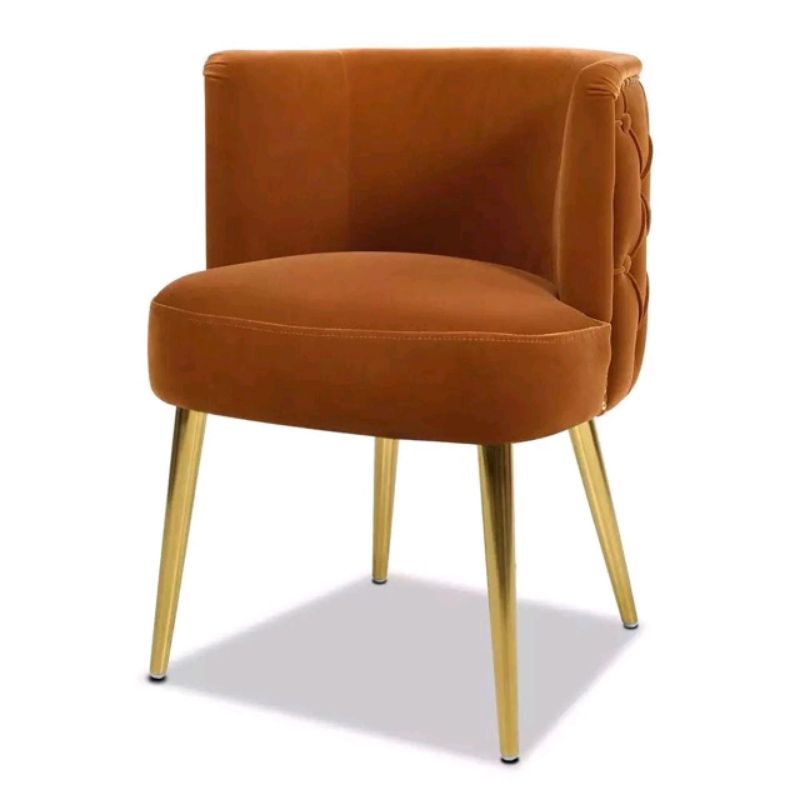 sofa sinlge kursi single cantik mewah kain bludru kaki besi gold