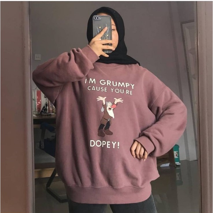 I AM GRUMPY SWEATER CREWNECK BAHAN FLEECE