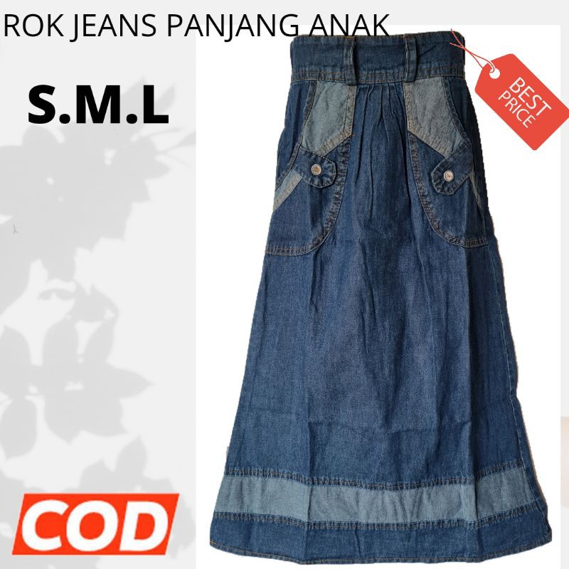 Rok Jeans Panjang Anak Perempuan 6,7,8Tahun