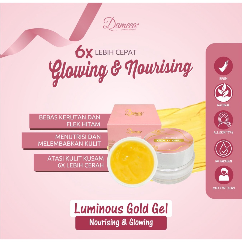 Jual Dameea Bpom Luminous Gold Jelly Gel Gr Natural Skincare Kefir Gold Jelly Glowing