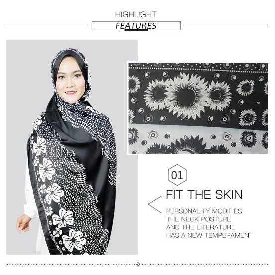 Mobasascarf HIJAB PASHMINA SATIN PRINTING MOTIF / KERUDUNG JILBAB PASHMINA [Hibicus] MB