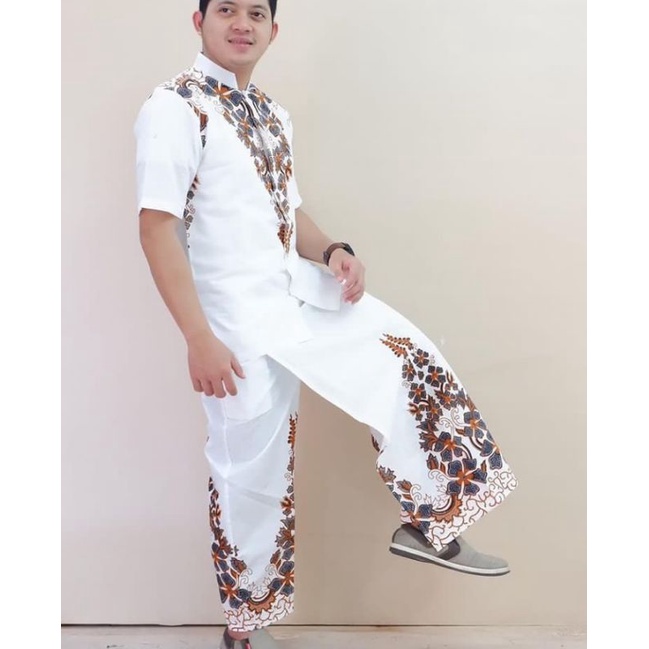 setelan Koko sarung celana pria terbaru | one set baju batik pria kekinian motif AFFAN LAWASAN // one set pakaian muslim pria terbaru