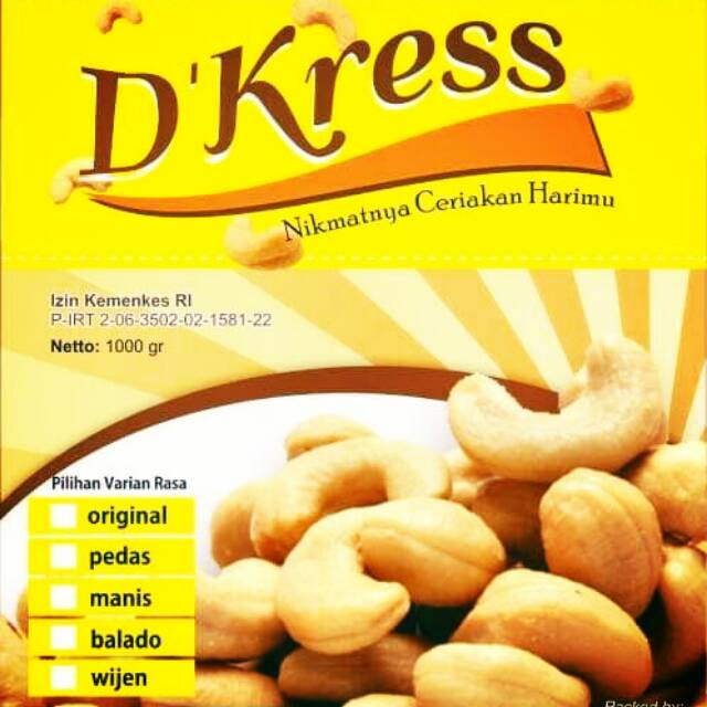 

Kacang Mede Kelas Premium / Premium Chasew Nut 250gr