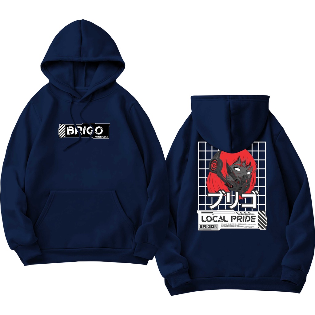Sweater Hoodie BRIGO CYBERPUNK Sablon DTF Fleece Cotton II BRIGO Jumper Hoodie CYBERPUNK II M-XXL (Pria &amp; Wanita) Free stiker&amp;Gantungan Kunci