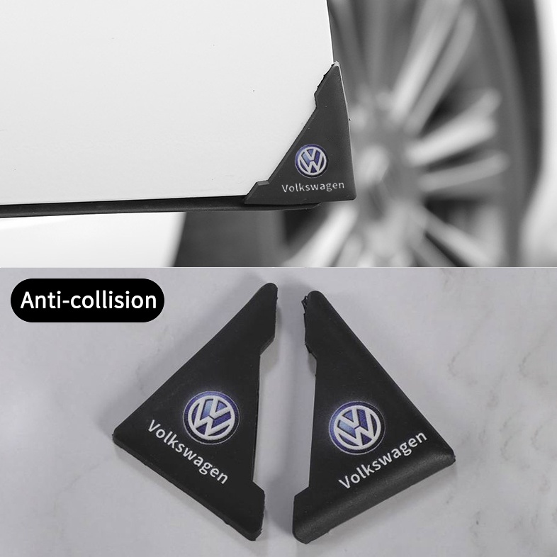 VOLKSWAGEN 2pcs / SET Stiker Pelindung Sudut Pintu Mobil Anti Tabrakan Untuk Jetta Vento Tiguan Gol Polo Beetle Golf Passat