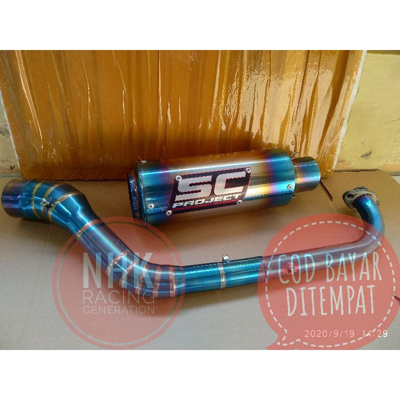 KNALPOT SC PROJECT BLUEMOON VARIO 150 125 110 BEAT XRIDE MIO SCOOPY FINO NMAX PCX ADV AEROX DLL