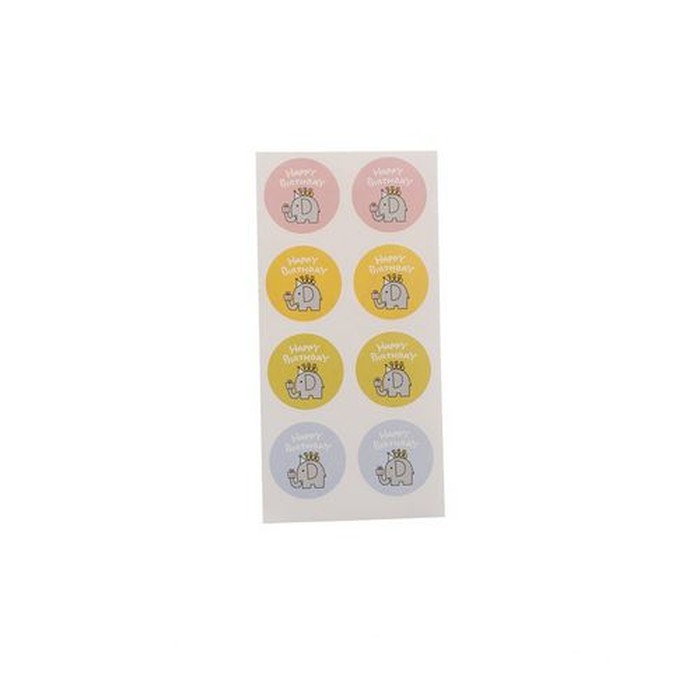 Paper Tags Sticker HAPPY BIRTHDAY - Elephant Design (1sheet/8pcs)