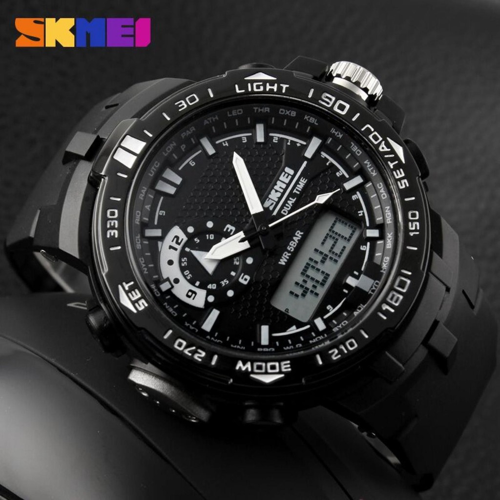 JAM TANGAN SKMEI WR 50M - AD1081 HIJAU BIRU HITAM PUTIH