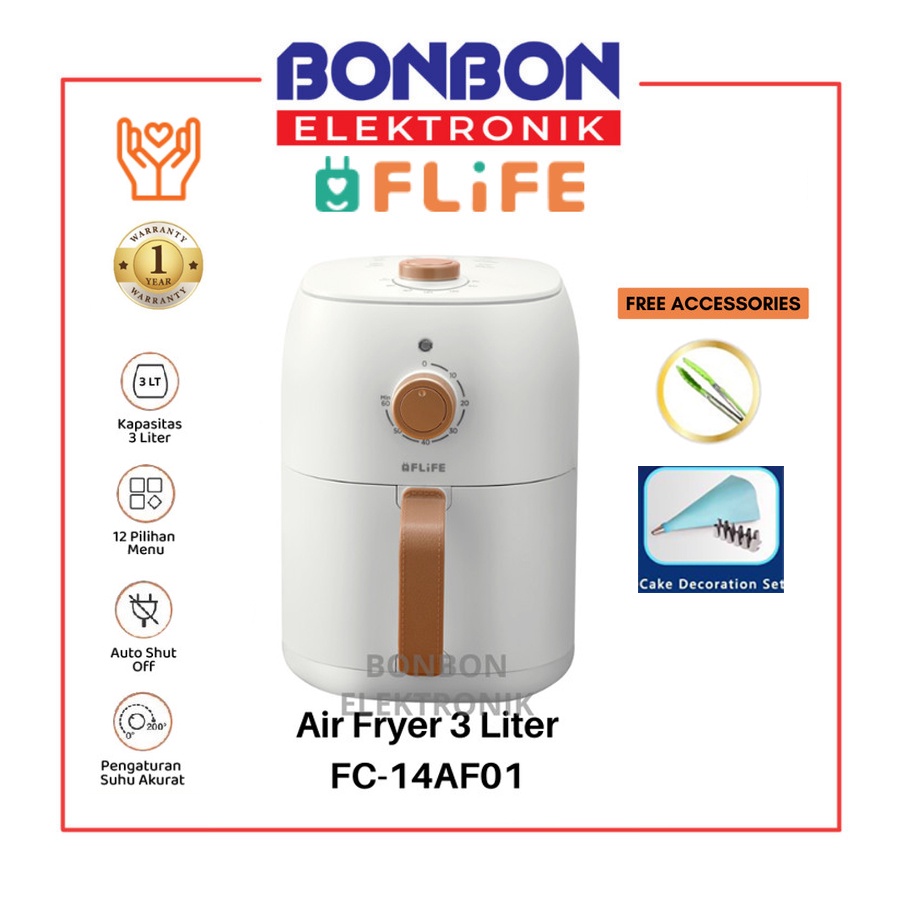 FLIFE Air fryer FC-14AF01 3 L - Mesin Penggoreng tanpa minyak 3L