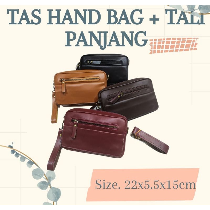 tas kulit sapi asli bahan tebal dua fungsi handbag dan selempang