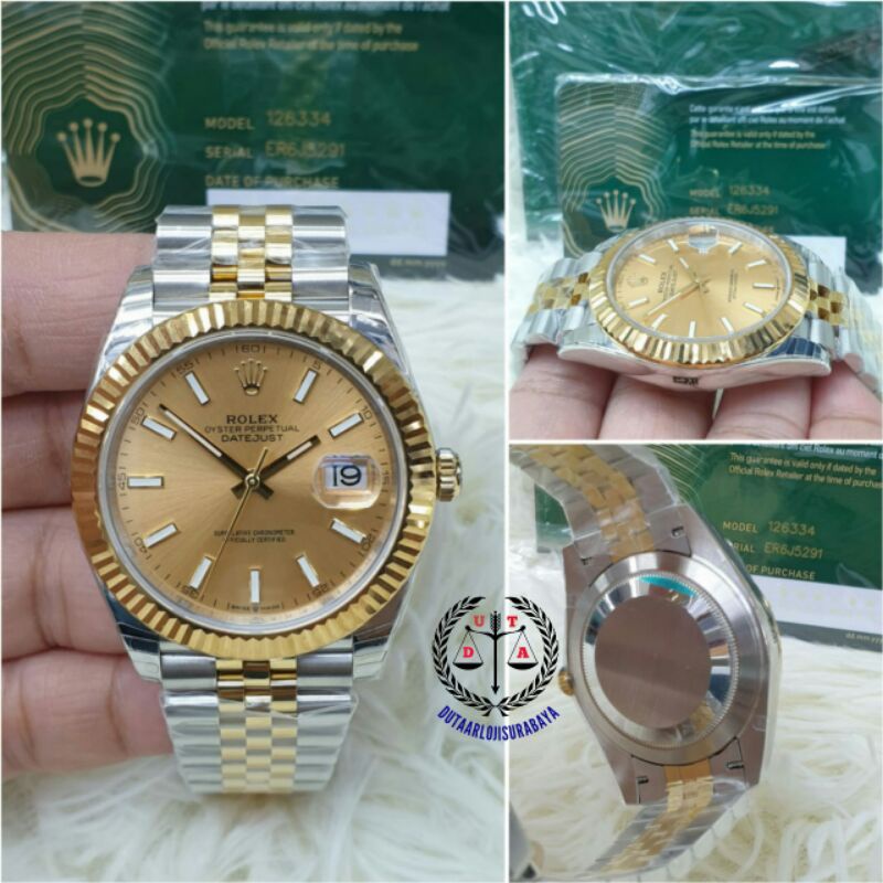 jam tangan pria rolex datejust mesin swiss automatic kualitas original