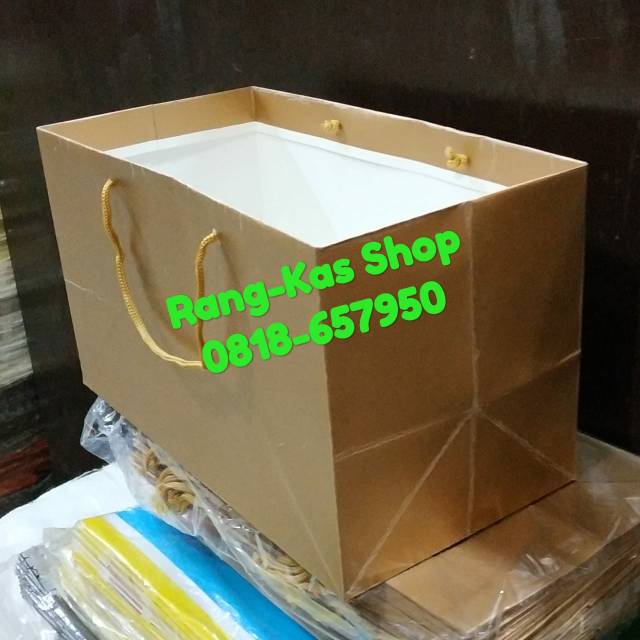 

Paperbag Kue Gold Duplex Laminating doff isi 12pcs