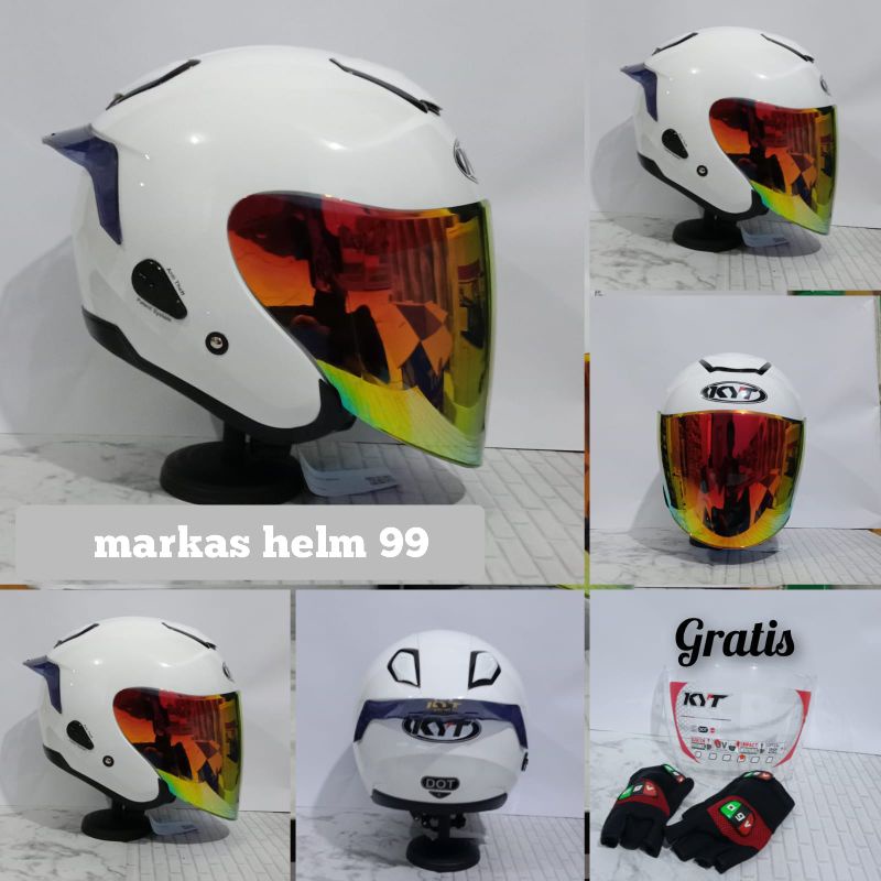 Jual helm kyt kyoto putih ori paket ganteng Shopee Indonesia
