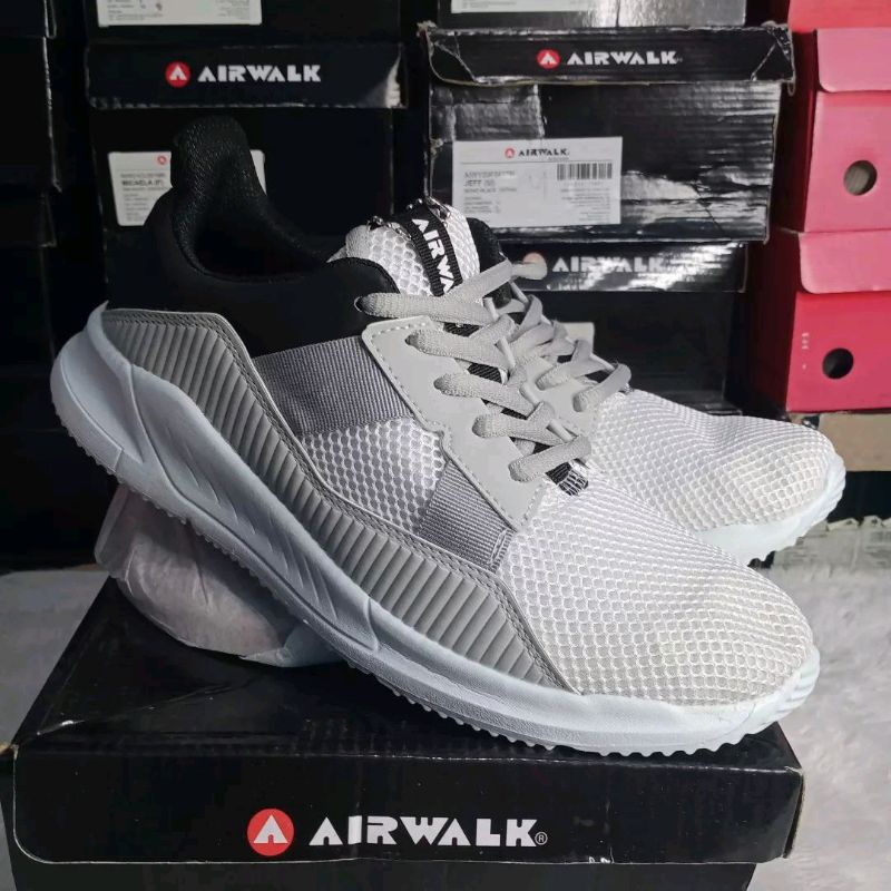 Airwalk JON Sepatu Original Pria Putih Hitam Abu