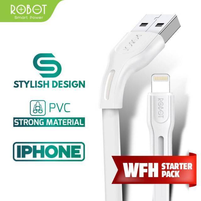 ROBOT Kabel Data fast charger Lightning Cable RDL100S Compatible with iPhone iPad - BY VIVAN