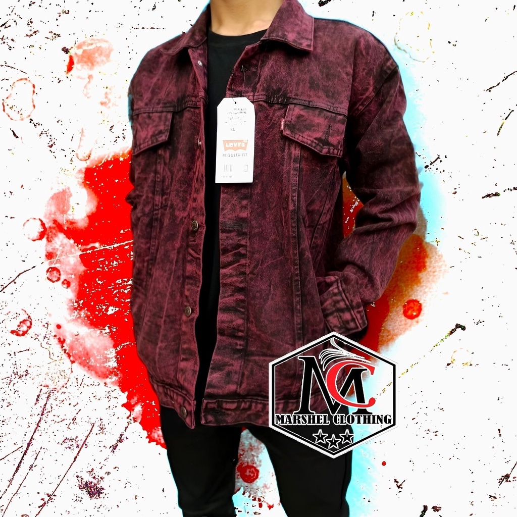 RCL - Jaket Jeans Denim Sanwash Hitam Pria Sandwash Jaket Snow Black Jaket Washing Cowok